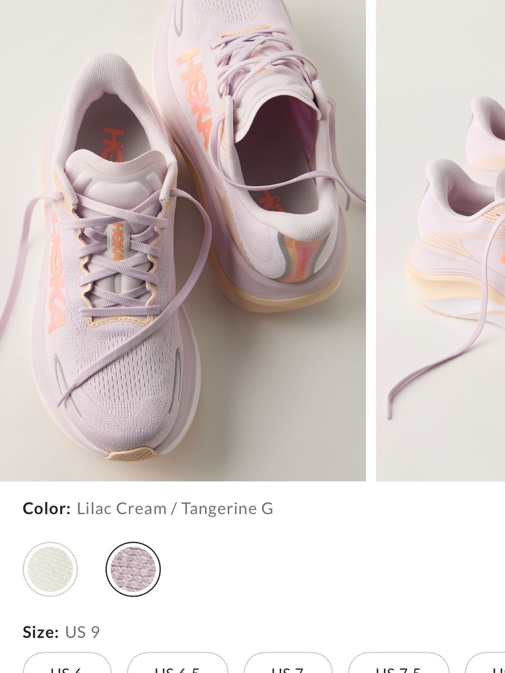NWT Hoka Skyward X 2 Women's Lilac and Cream Sneakers - Size 9